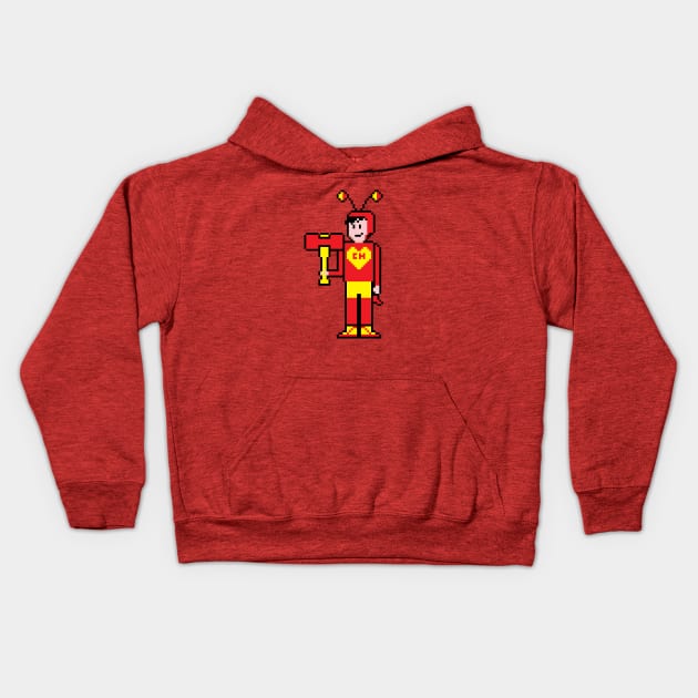 8Bit El Chapulín Colorado Kids Hoodie by L. Marco Miranda